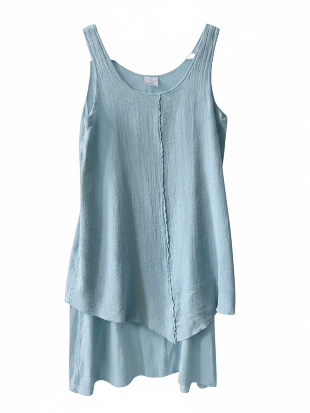 Sea Breaze Of California Dress
Tiered Handkerchief Sz S S Sage‎ 100% Cotton Vtg